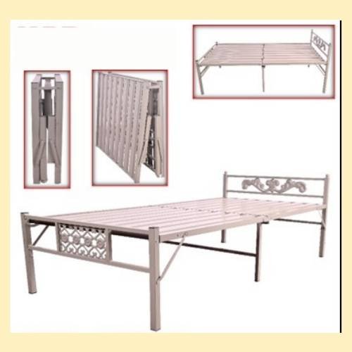 Buy Durable 2 Fold Metal Folding Bed in Abu Dhabi – NAD FB11 Silver Steel Model