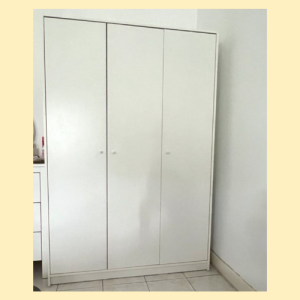 3-Door White Wardrobe | Spacious Brand New Wardrobe