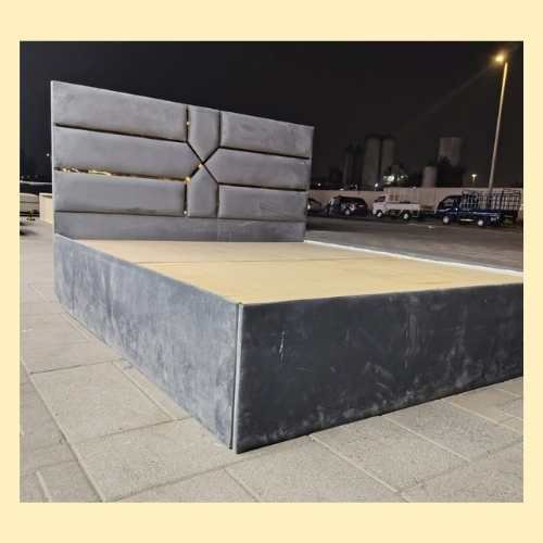 Luxury Grey Upholstered Used Bed – Modern, Stylish & Durable