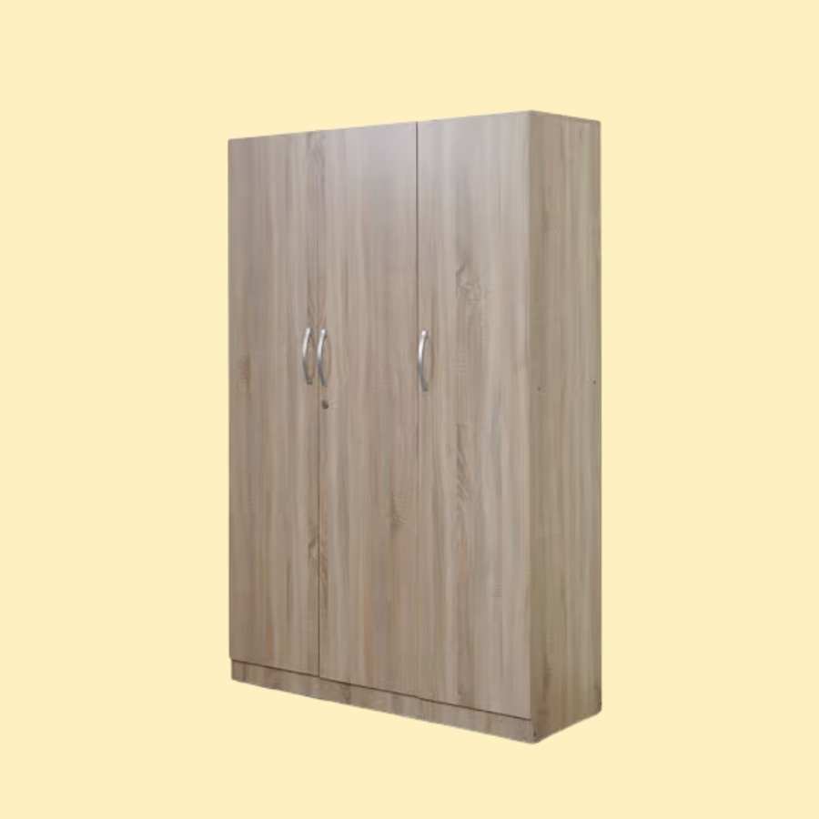Decasta 3-Door Wooden Wardrobe in Abu Dhabi | Smart Bedroom Storage