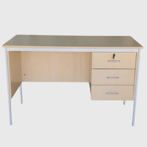 Ash Color Wooden Office Desk with Lockable Drawer