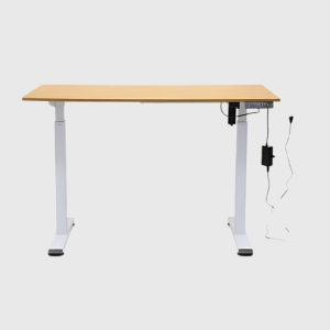 Electric Standing Desk – White Frame & Wooden Top
